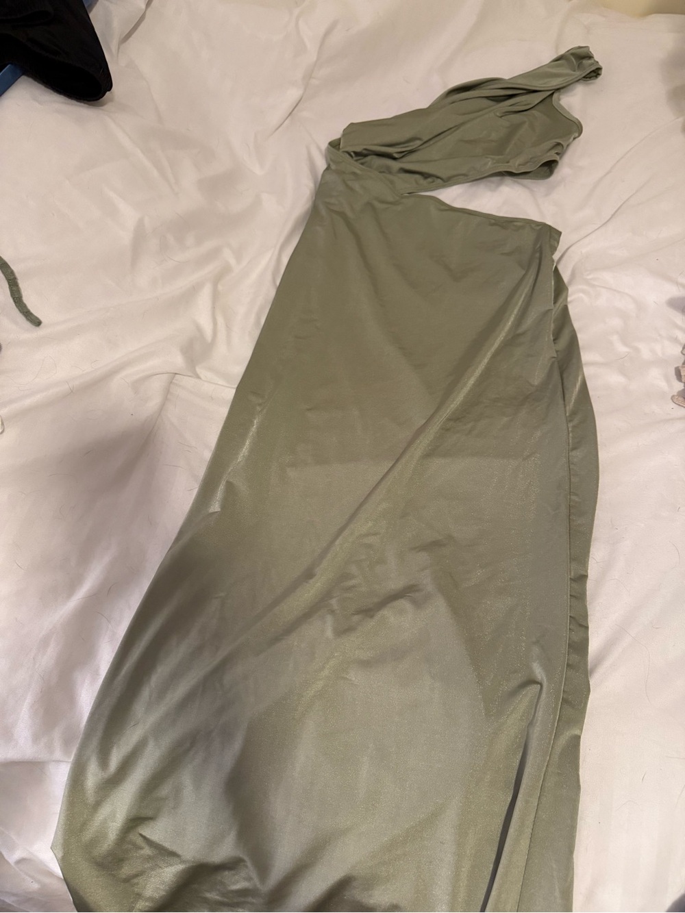 NWT SHEIN Olive One-Shoulder Midi Dress